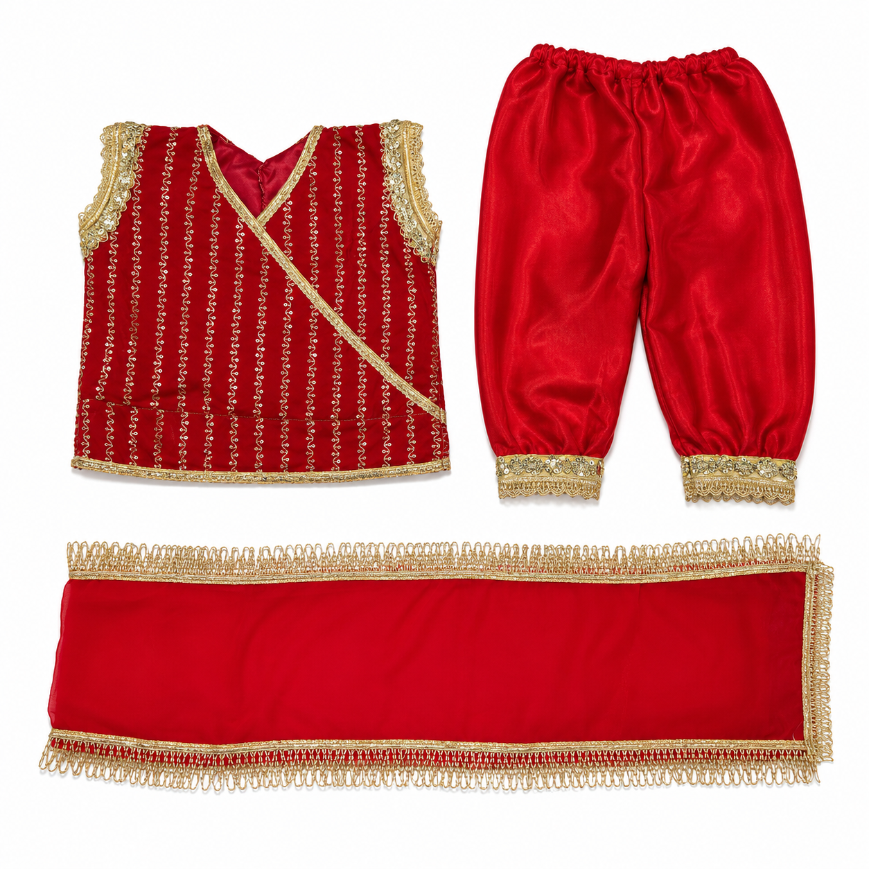 Red & Maroon Dress for Kanha Ji ( silicone kanha ji )
