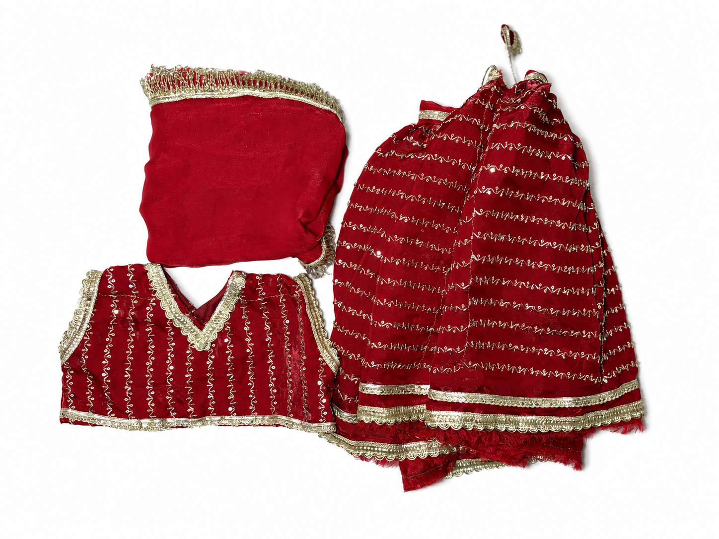 Maroon Dress for Radha Rani Ji ( silicone radha rani ji 27 inch )