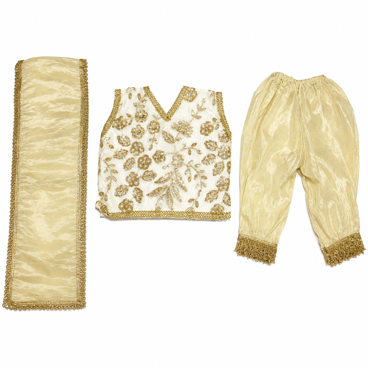 Cream Dress for Kanha Ji ( silicone kanha ji 27 Inch )