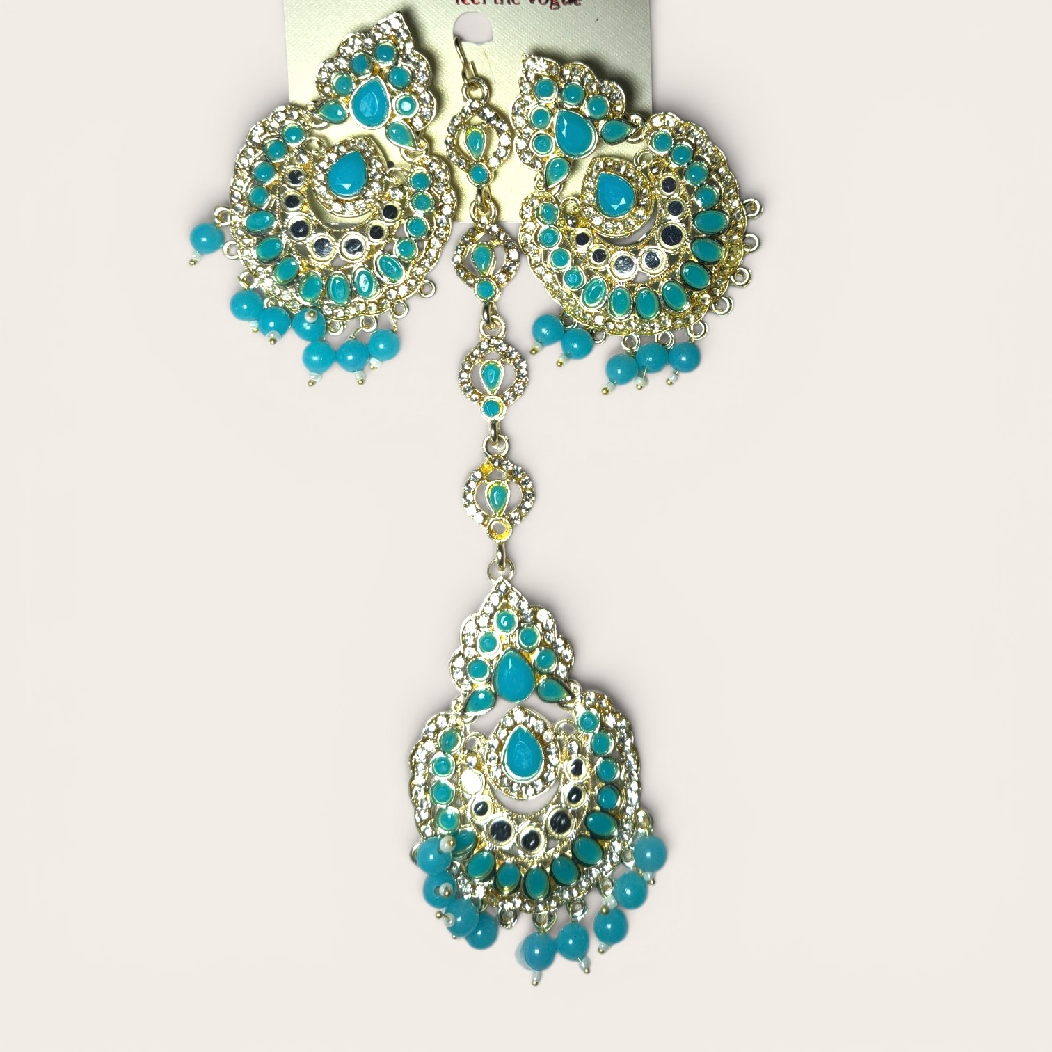 Tika Earrings Stone Work