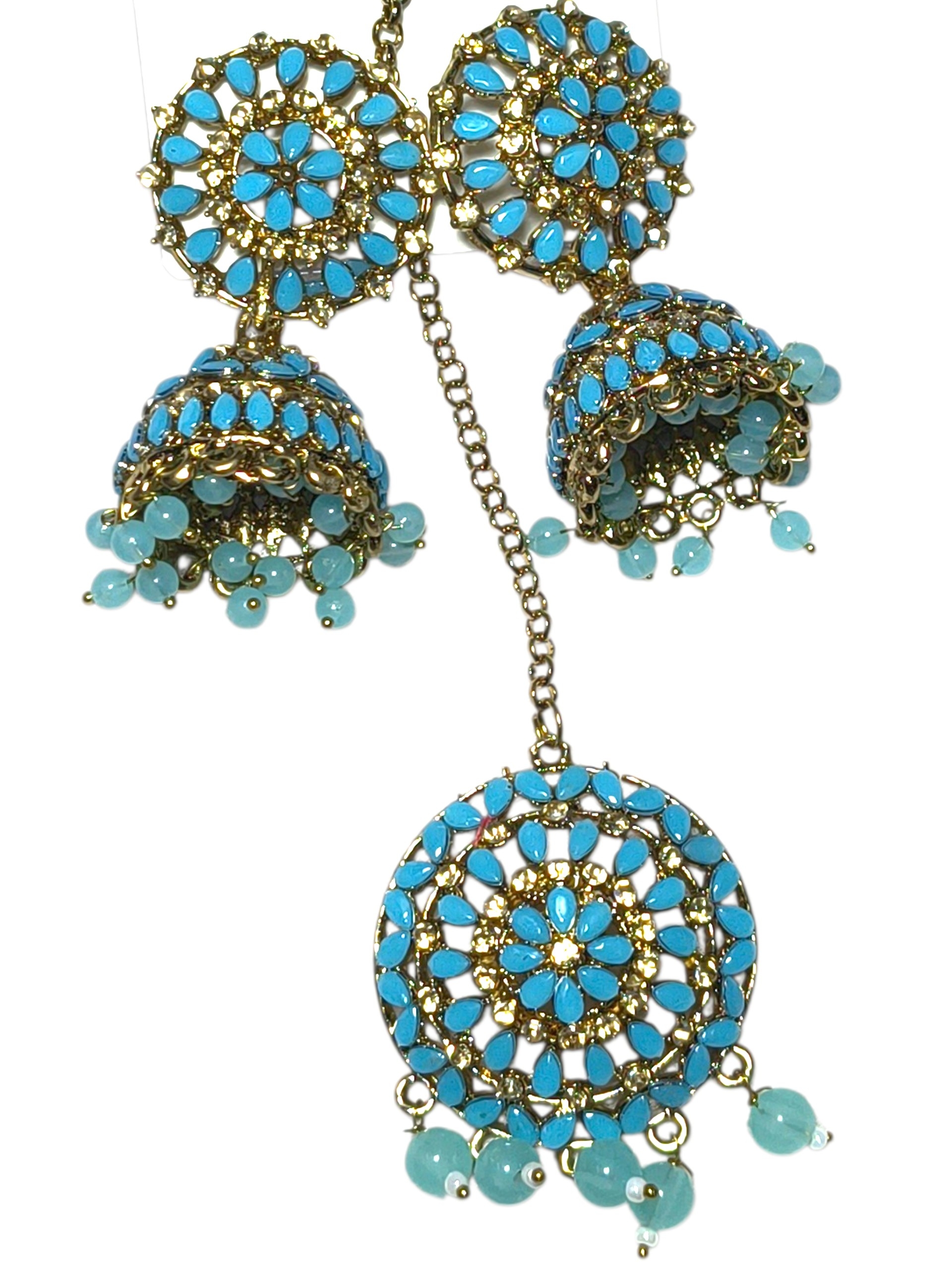 Tika Earrings Stone Work